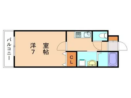 アーフリーミIII(1K/1階)の間取り写真