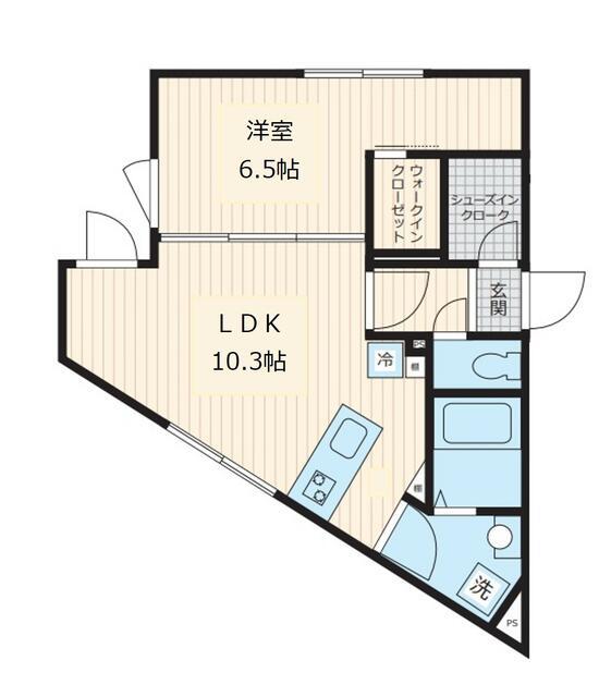 FULLEA椎名町(1LDK/2階)の間取り写真