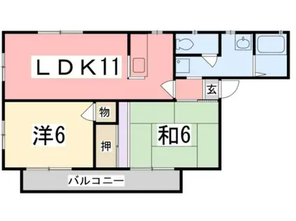 シャーメゾンモンスリール(2LDK/2階)の間取り写真
