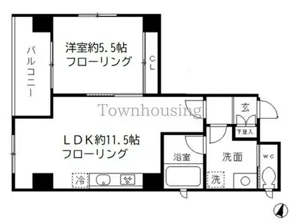 ファインクレスト押上(1LDK/4階)の間取り写真