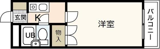 西原マンション(1K/2階)の間取り写真