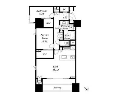パークホームズ渋谷松濤(1SLDK/4階)の間取り写真