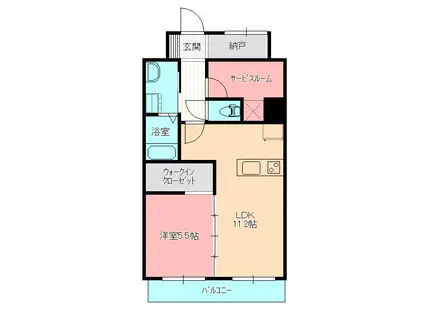 ライオンズマンション開運橋(1LDK/7階)の間取り写真