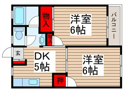 広喜ハイツ(2DK/2階)の間取り写真
