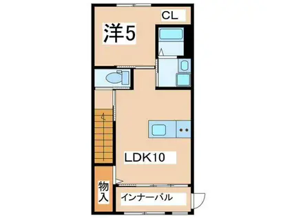 プランドール(1LDK/2階)の間取り写真