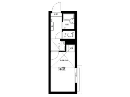 足立区扇1丁目新アパート北西棟(1K/3階)の間取り写真