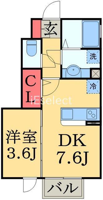 サンカーズⅡ(1DK/1階)の間取り写真