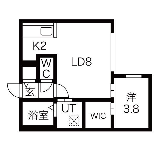 HILLS SAPPORO II(1LDK/2階)の間取り写真