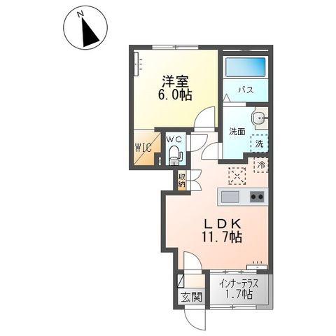 グランデージ(1LDK/1階)の間取り写真