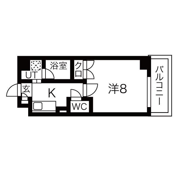 シティライフ池下北(1K/3階)の間取り写真
