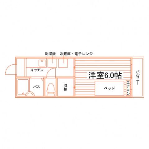 田川マンション(1K/2階)の間取り写真