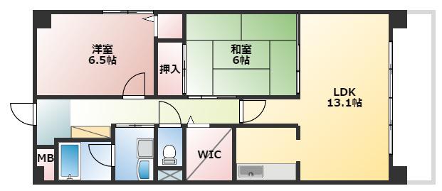 パインプロス(2LDK/3階)の間取り写真