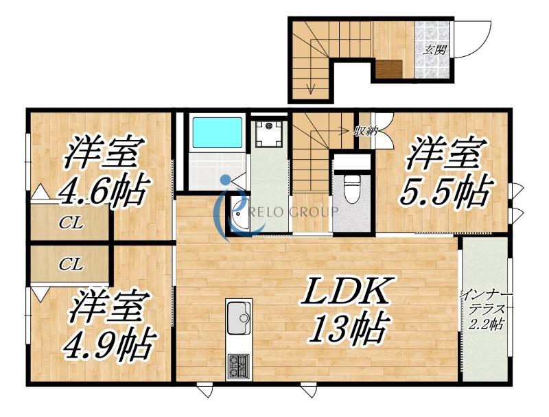 ティアレ(3LDK/2階)の間取り写真