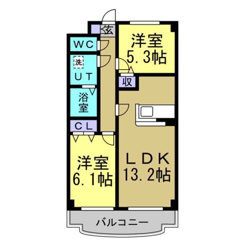 プリミエール井戸田(2LDK/1階)の間取り写真