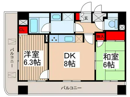 LA VITA谷塚駅前I(2DK/3階)の間取り写真