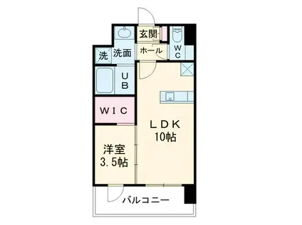 ALIVIS三国本町(1LDK/10階)の間取り写真