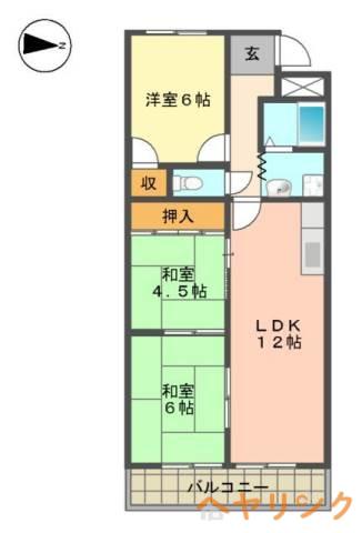 代万ビル(3LDK/3階)の間取り写真