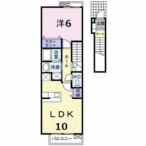 アビタシオンA(1LDK/2階)の間取り写真