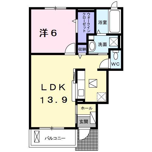 ポポラ・エッテ(1LDK/1階)の間取り写真