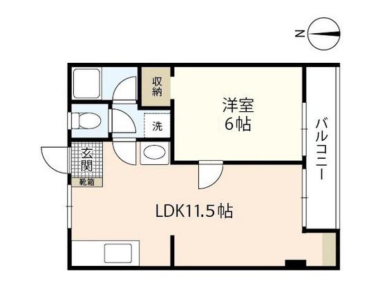 細田山ビル(1LDK/3階)の間取り写真