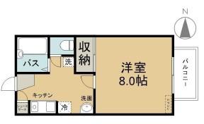 ヴィレッジKI(1K/2階)の間取り写真