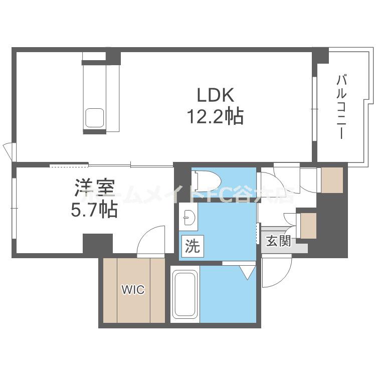 サンティエ福島吉野(1LDK/4階)の間取り写真