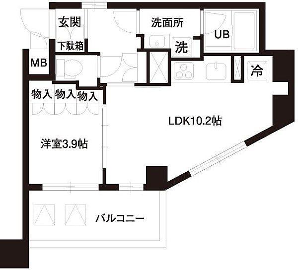レジディア白金高輪(1LDK/4階)の間取り写真