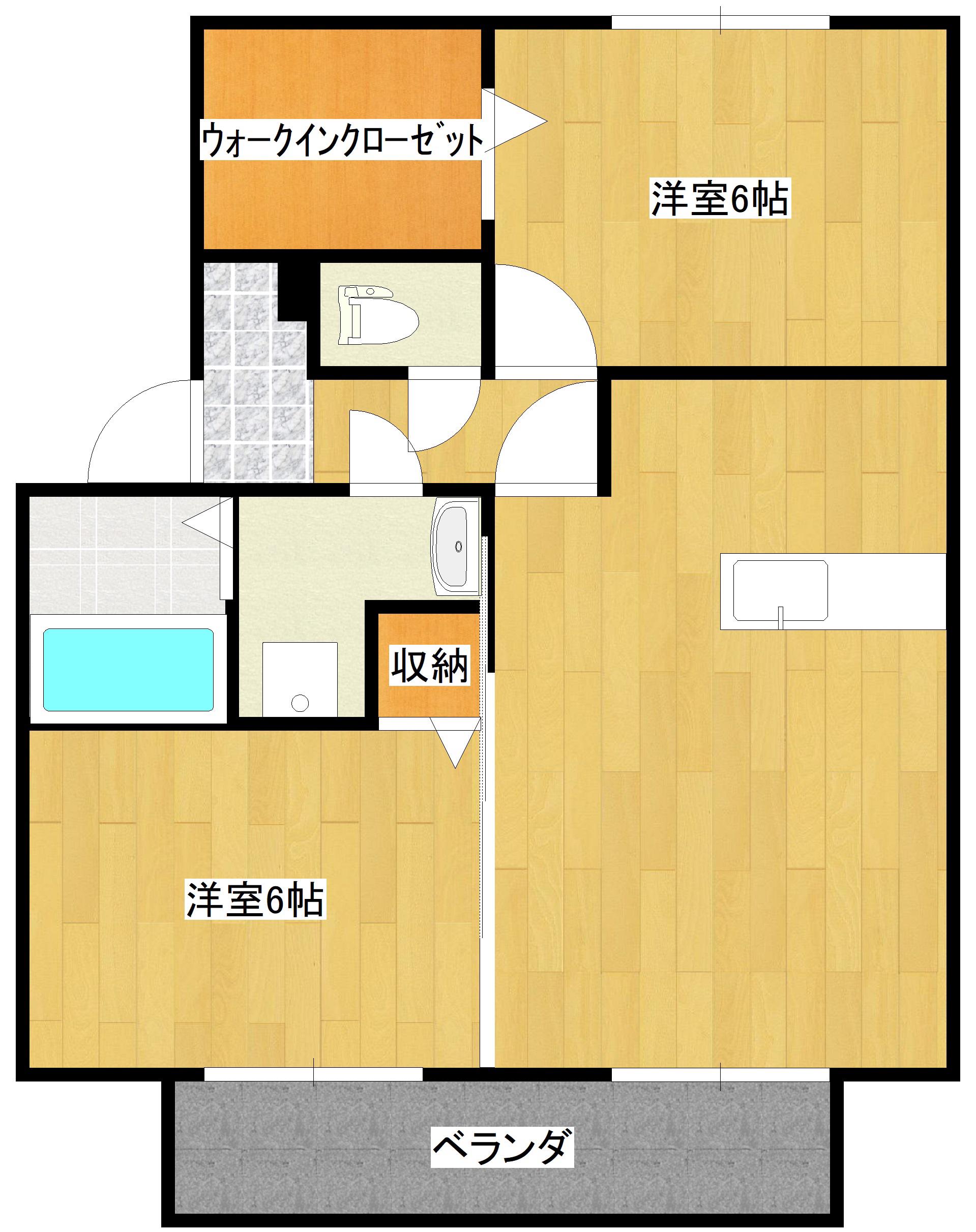 ウイステ弐番館(2LDK/1階)の間取り写真