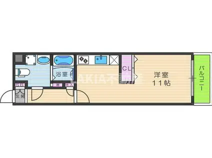 アパルトマン阪南町(1DK/2階)の間取り写真