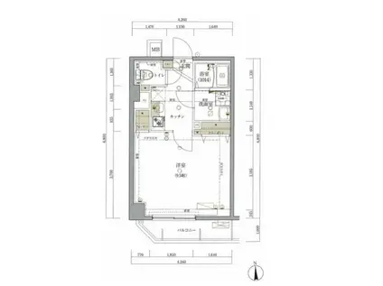 グロース府中イースト(1K/6階)の間取り写真