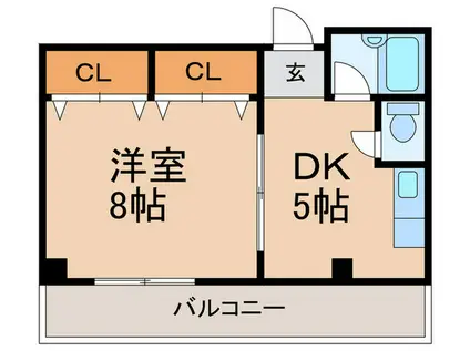 ドミール緑橋(1DK/5階)の間取り写真