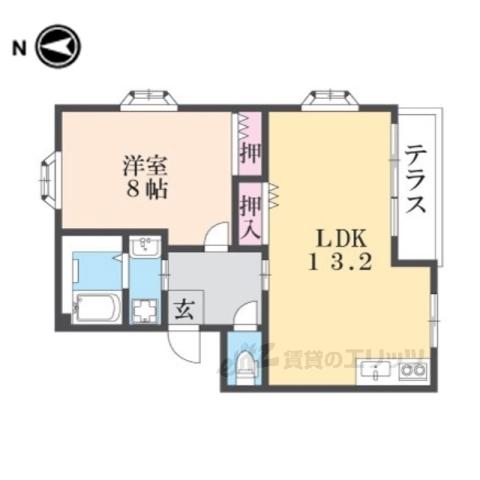 清水マンション(1LDK/1階)の間取り写真