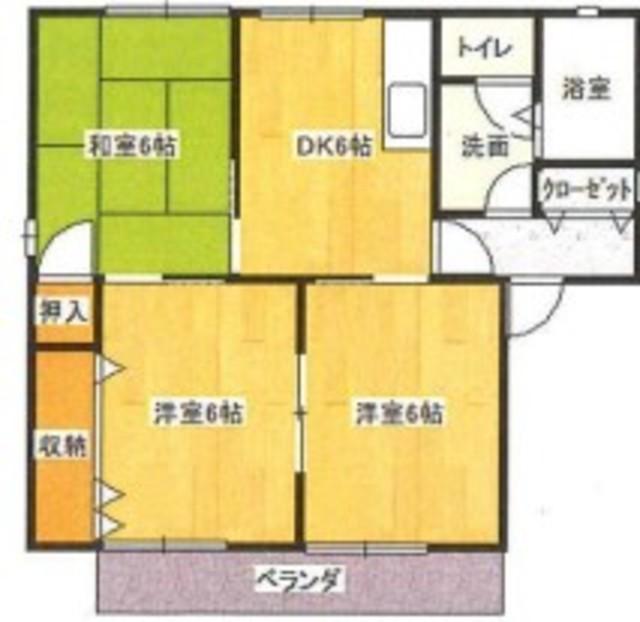 プレジャーエイトC(3DK/1階)の間取り写真