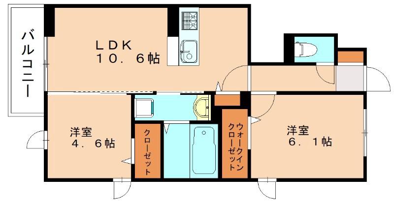 DROOM大原(2LDK/1階)の間取り写真