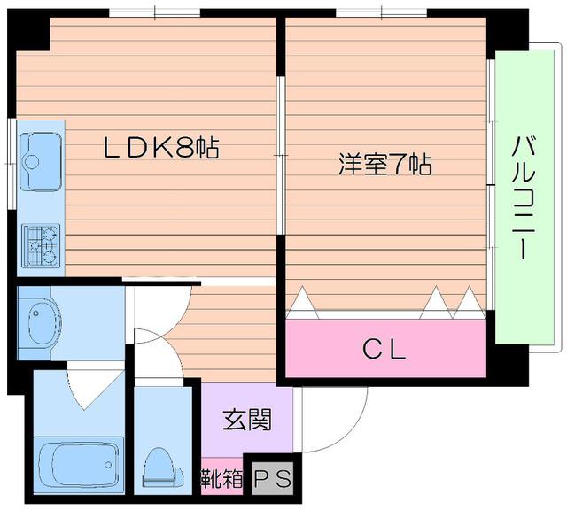 畑中マンション(1LDK/2階)の間取り写真