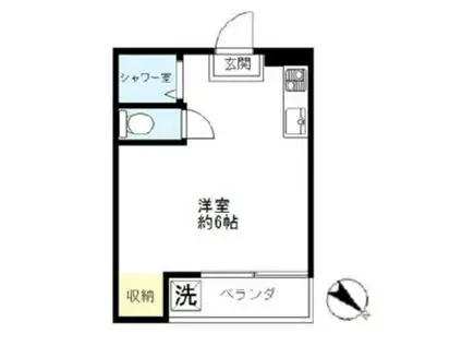 フラット上板橋(ワンルーム/1階)の間取り写真