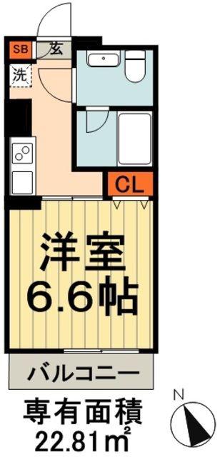 SEASCAPE千葉みなと(1K/5階)の間取り写真