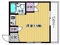ベルエール天美(ワンルーム/5階)の間取り写真