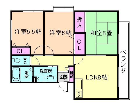 パークサイドN(3LDK/1階)の間取り写真