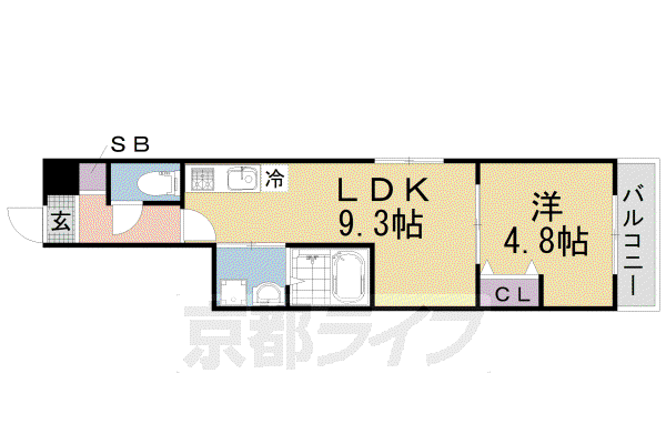 CUOREYODO(1LDK/2階)の間取り写真