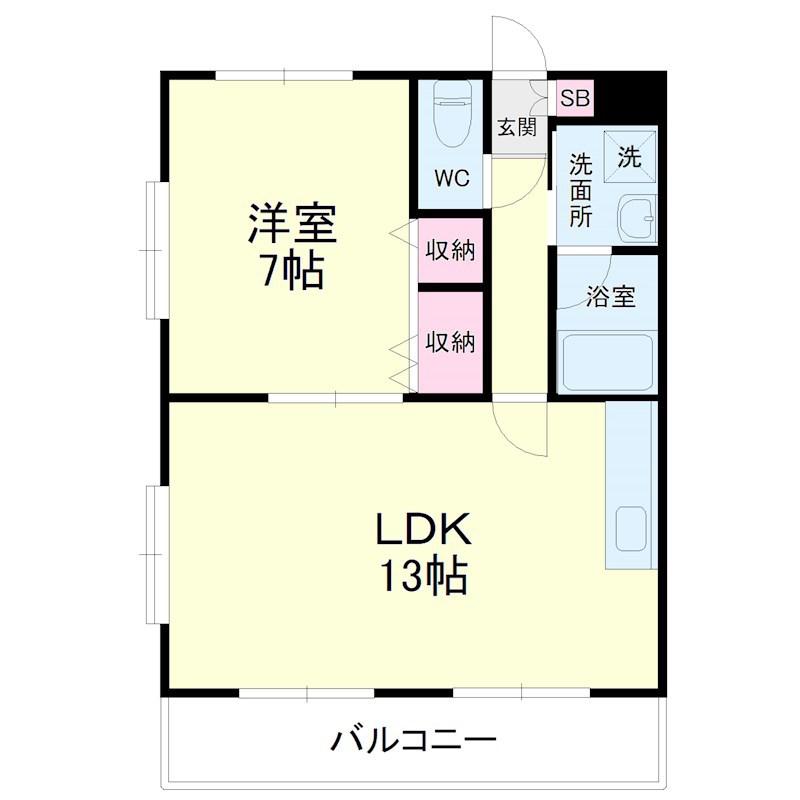 ラ・セフィーロVII(1LDK/3階)の間取り写真