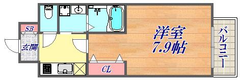 ラナップスクエア湊川公園(1K/10階)の間取り写真
