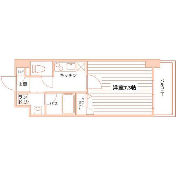 アプリーレ代官町(1K/7階)の間取り写真