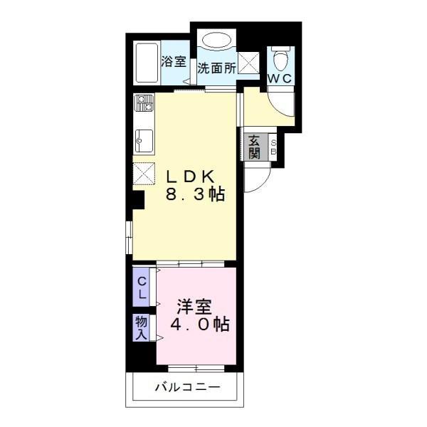 シャン ヴィラージュ3(1LDK/2階)の間取り写真