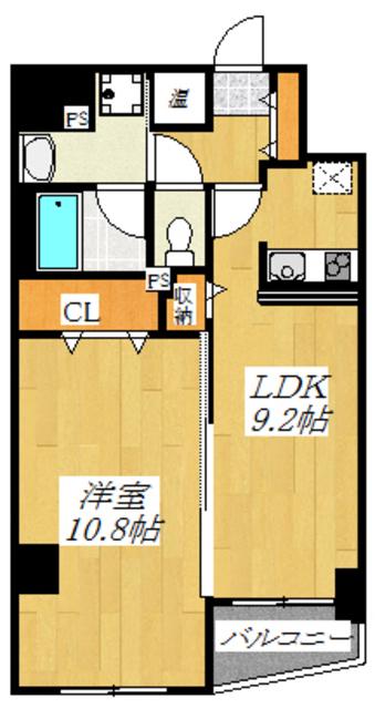 エリアM(1LDK/6階)の間取り写真