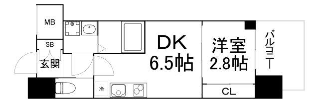 コンフォリア・リヴ淡路町一丁目(1DK/11階)の間取り写真