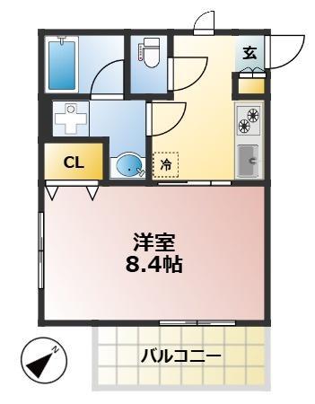 APARTMENT風音(1K/2階)の間取り写真