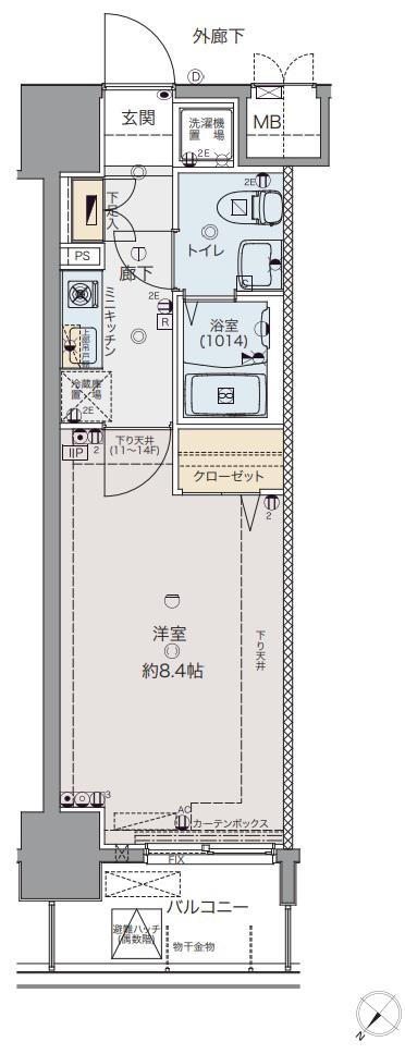 フィース蔵前(1K/3階)の間取り写真