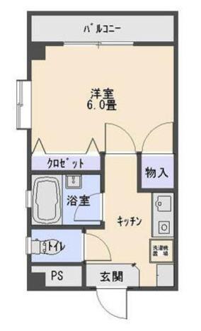 エステート鹿沼(1K/4階)の間取り写真
