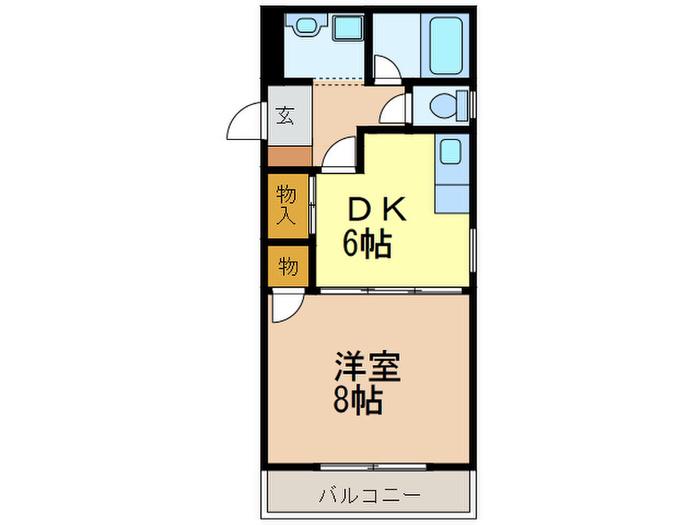 柳川ビル(1DK/3階)の間取り写真